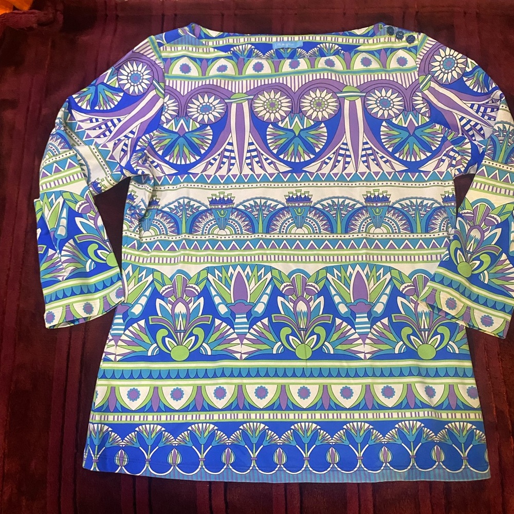 J McLaughlin Wavesong Tee Large NWOT